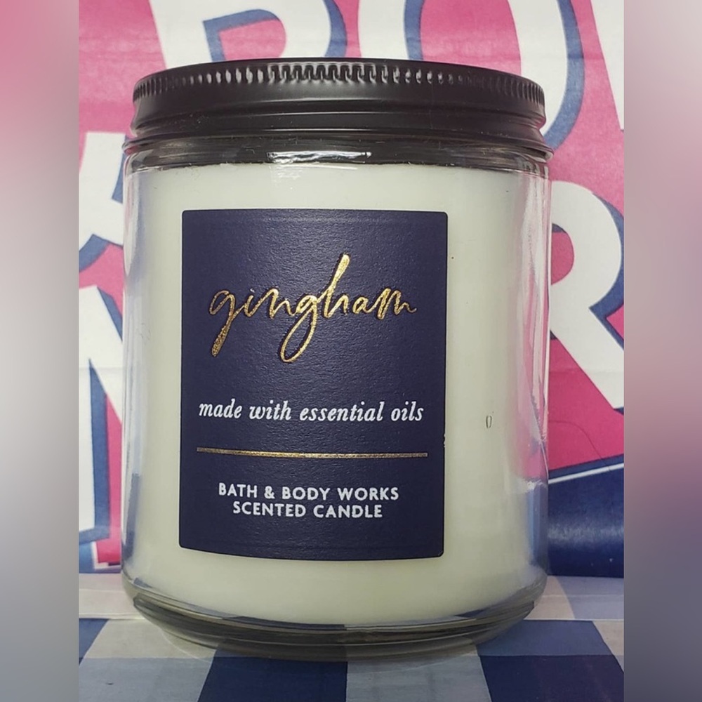 BBW Gingham Single Wick Candle